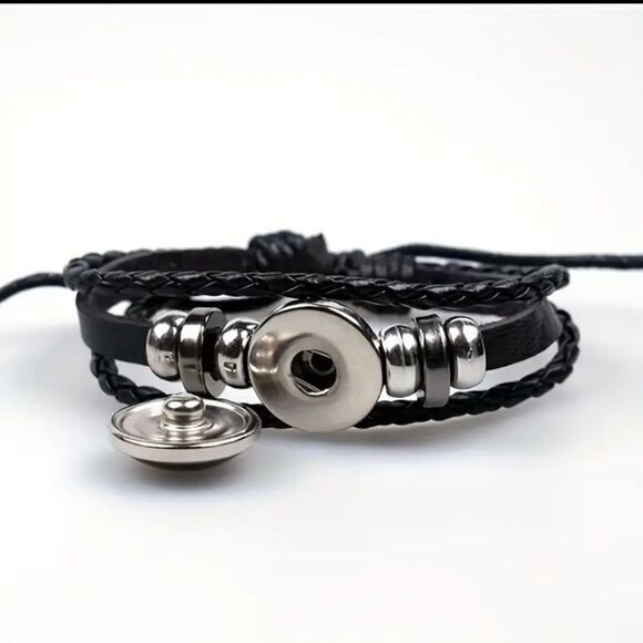 Scorpio Bracelet Handwoven Wax Rope and Leather Unisex - Picture 4 of 6